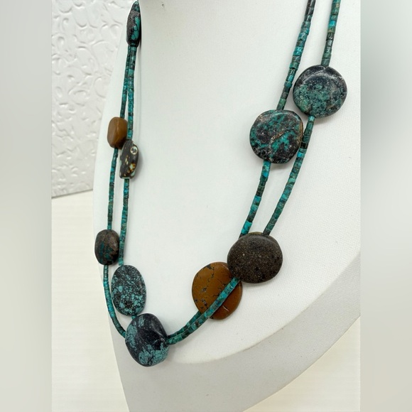 Jay King Mine Finds Turquoise Jasper Double Strand Necklace 18–20” 50.6g - Picture 6 of 17